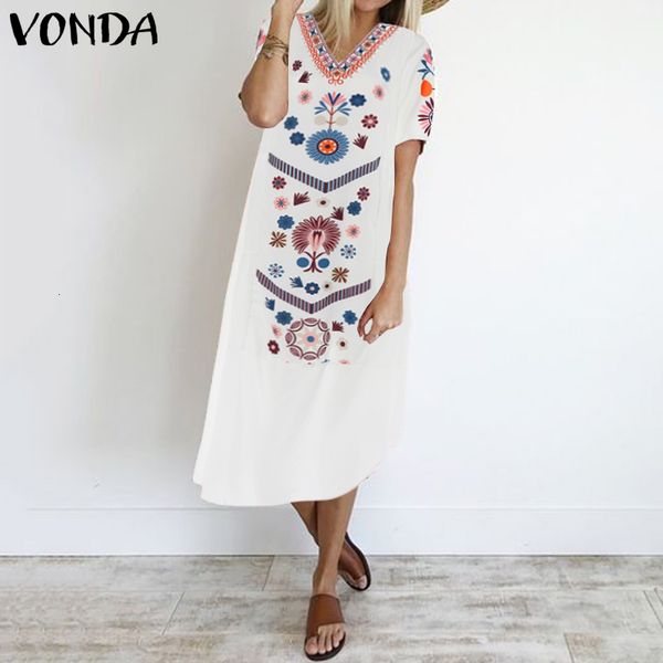 women's blouses & shirts vonda 2021 summer women dress v neck print maxi long casual loose robe femme beach vestidos plus siz, White
women's blouses & shirts vonda 2021 summer women dress v neck print maxi long casual loose robe femme beach vestidos plus siz, White