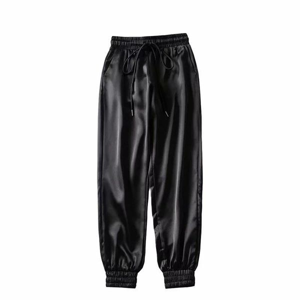 black satin sweat fashion joggers womens capris trousers hip hop streetwear kawaii pink high waist elastic fall, Black;white
black satin sweat fashion joggers womens capris trousers hip hop streetwear kawaii pink high waist elastic fall, Black;white
