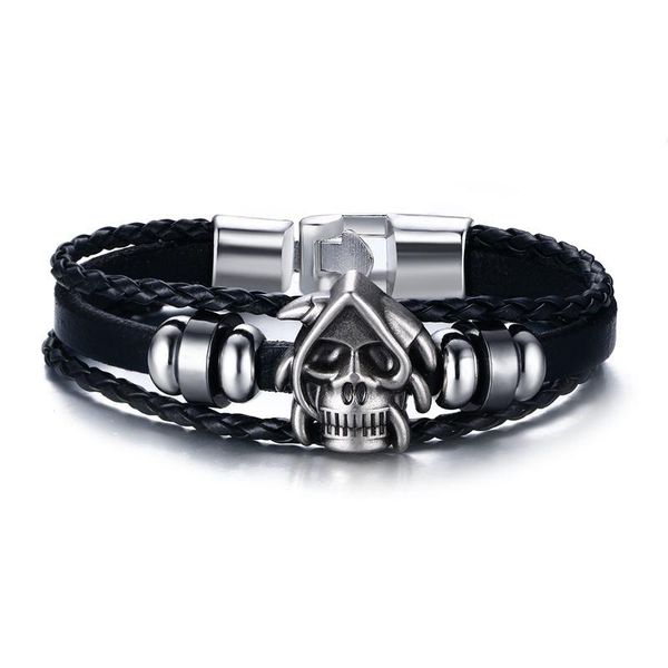 link, chain trend street punk skull men alloy black stone bracelet beaded charms pu leather gothic cool rock bracelets & bangles ghost head
link, chain trend street punk skull men alloy black stone bracelet beaded charms pu leather gothic cool rock bracelets & bangles ghost head