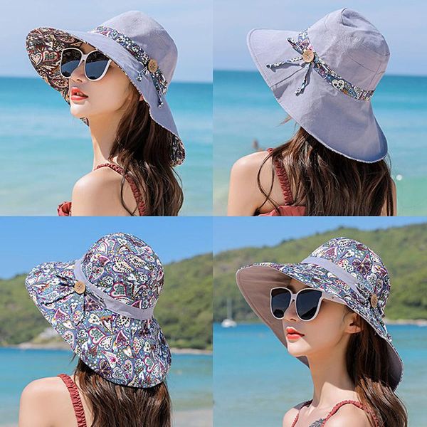wide brim hats women's summer anti-ultraviolet foldable large-edge sun-proof sun hat beach, Blue;gray
wide brim hats women's summer anti-ultraviolet foldable large-edge sun-proof sun hat beach, Blue;gray