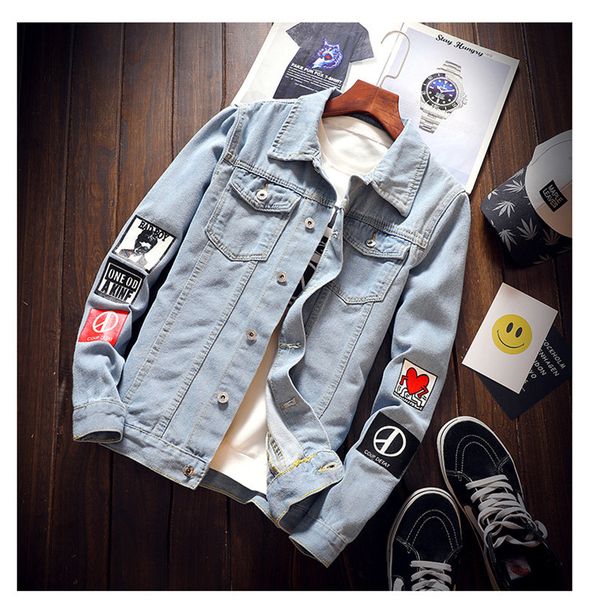 downs new spring and autumn fashion windbreaker men's printed denim 3xl jacket, Black
downs new spring and autumn fashion windbreaker men's printed denim 3xl jacket, Black
