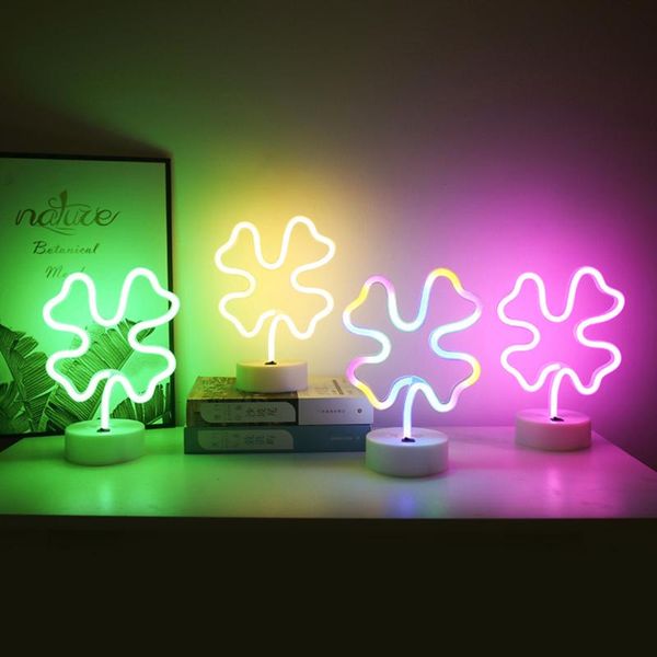 night lights led double-sided neon light base four-leaf clover animated cartoon lantern decoration 2021 product
night lights led double-sided neon light base four-leaf clover animated cartoon lantern decoration 2021 product