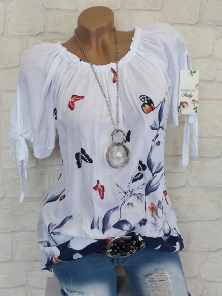 vintage blouse women butterfly printed floral tshirt streetwear female clothes short sleeve chiffon aesthetic elegant shirt women's blo, White
vintage blouse women butterfly printed floral tshirt streetwear female clothes short sleeve chiffon aesthetic elegant shirt women's blo, White