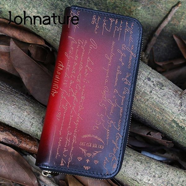 johnature vintage genuine leather wallet card holder 2021 laser lettering handmade wallets first layer cowhide purse1, Red;black
johnature vintage genuine leather wallet card holder 2021 laser lettering handmade wallets first layer cowhide purse1, Red;black