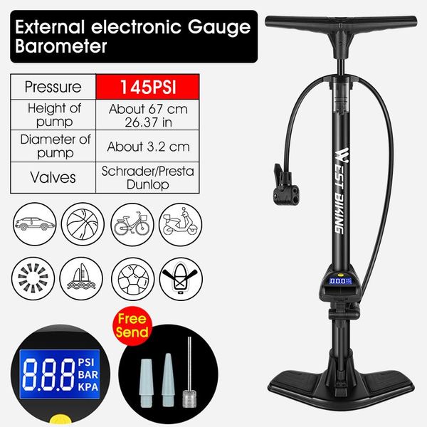 bike pumps west biking floor pump with accurate electronic barometer gauge cycling accessories presta schrader mtb road bicycle
bike pumps west biking floor pump with accurate electronic barometer gauge cycling accessories presta schrader mtb road bicycle