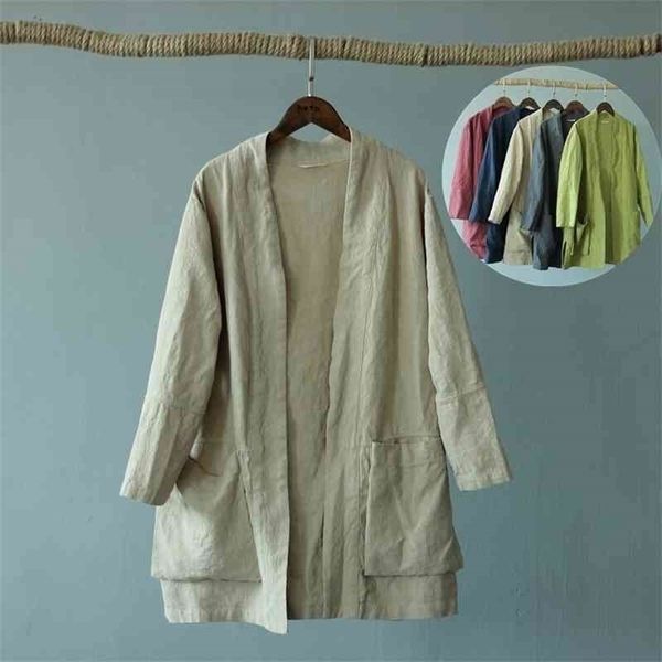 c9233 spring and autumn new women's pure linen simple three-dimensional large pocket long sleeved windbreaker cardigan hanfu c9233, Black
c9233 spring and autumn new women's pure linen simple three-dimensional large pocket long sleeved windbreaker cardigan hanfu c9233, Black