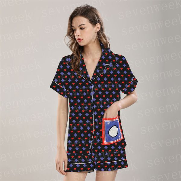 luxury print women sleepwear shorts sets fashion designers lady pajamas set casual home clothes suits, Black;red
luxury print women sleepwear shorts sets fashion designers lady pajamas set casual home clothes suits, Black;red