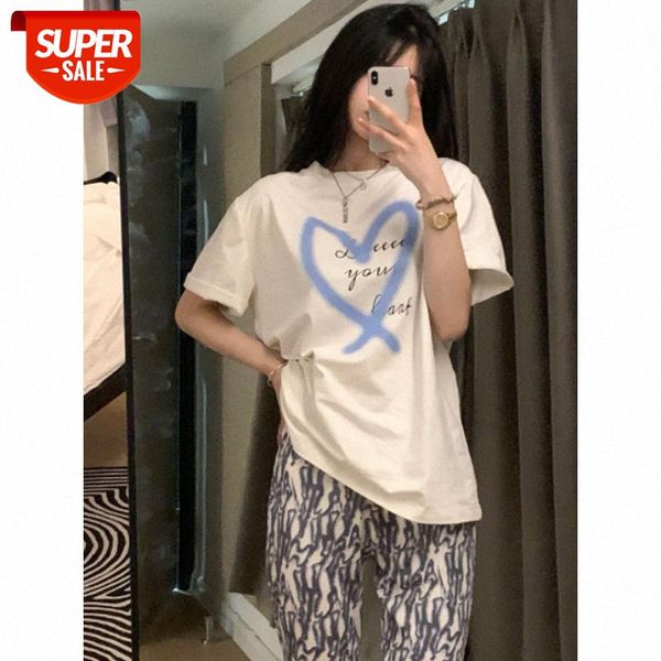 circulation heartbeat love printing are thin korean casual loose t-shirt women's trend #5g9l, White
circulation heartbeat love printing are thin korean casual loose t-shirt women's trend #5g9l, White
