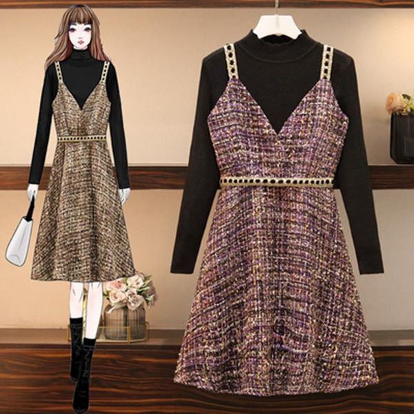 women's tracksuits plus size fashion braided trim tweed short dress sweater 2 piece set 2021 fall winter women v-neck strap ol work, Gray
women's tracksuits plus size fashion braided trim tweed short dress sweater 2 piece set 2021 fall winter women v-neck strap ol work, Gray