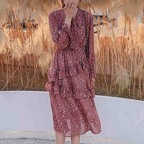 dresses bow neck floral print female long sleeve high waist irregular ruffles chiffon women dress a-line vestidos 453u, Black;gray
dresses bow neck floral print female long sleeve high waist irregular ruffles chiffon women dress a-line vestidos 453u, Black;gray