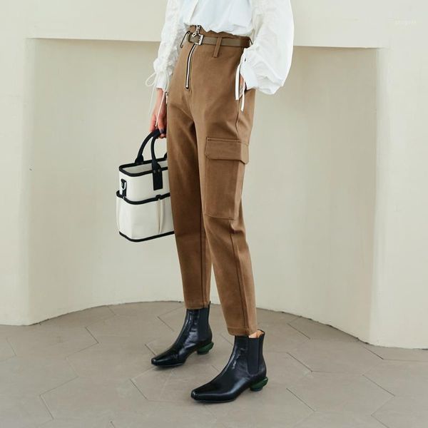 women's pants & capris lanmrem 2021 spring women fashion khaki cargo vintage loose casual temperament slim trousers female tide pc928, Black;white
women's pants & capris lanmrem 2021 spring women fashion khaki cargo vintage loose casual temperament slim trousers female tide pc928, Black;white