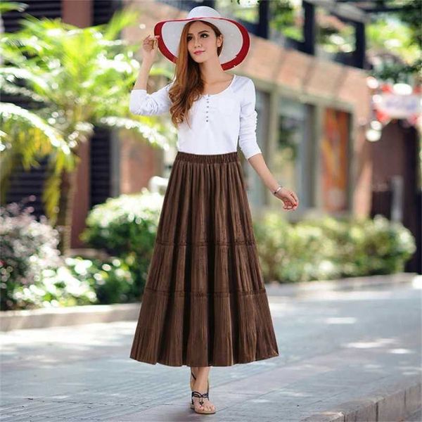 solid color female vintage long velvet pleated skirt women autumn winter elegant fashion ladies high waist a line 211119, Black
solid color female vintage long velvet pleated skirt women autumn winter elegant fashion ladies high waist a line 211119, Black