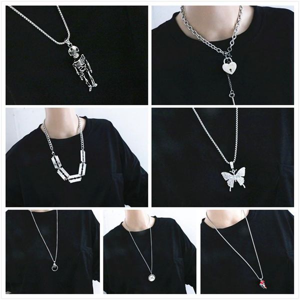 chains vintage chain necklace for women men metal gothic skull butterfly key heart lock pendant charms party jewelry, Silver
chains vintage chain necklace for women men metal gothic skull butterfly key heart lock pendant charms party jewelry, Silver