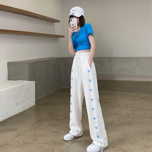 women's pants & capris korean ulzzang spring autumn women trousers high waist casual loose black white pockets harem embroidery heart c
women's pants & capris korean ulzzang spring autumn women trousers high waist casual loose black white pockets harem embroidery heart c