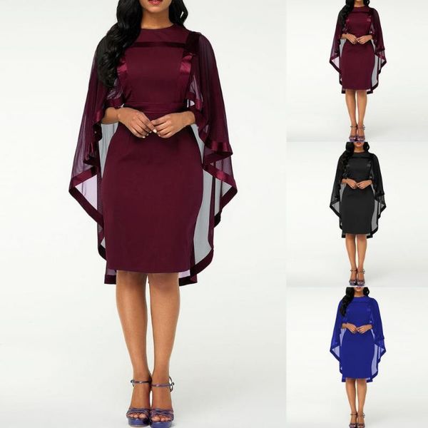 casual dresses bodycon evening party women dress cloak sleeves mesh patchwork autumn solid color round collar elegant, Black;gray
casual dresses bodycon evening party women dress cloak sleeves mesh patchwork autumn solid color round collar elegant, Black;gray