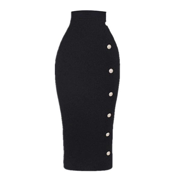 arrival women button black bodycon bandage skirt designer high waist street party club pencil 75cm 210629
arrival women button black bodycon bandage skirt designer high waist street party club pencil 75cm 210629