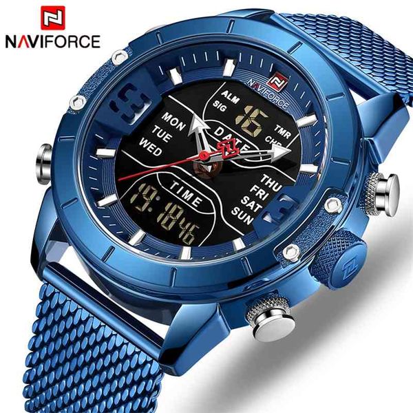 naviforce men watch luxury brand man military sport quartz wrist watches stainless steel led digital clock relogio masculino 210329, Slivery;brown
naviforce men watch luxury brand man military sport quartz wrist watches stainless steel led digital clock relogio masculino 210329, Slivery;brown
