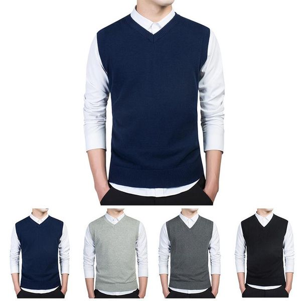 men's sweaters 2021 men 100% cotton solid sweater v neck casual male vest pullover knitted sleeveless oversize, White;black
men's sweaters 2021 men 100% cotton solid sweater v neck casual male vest pullover knitted sleeveless oversize, White;black