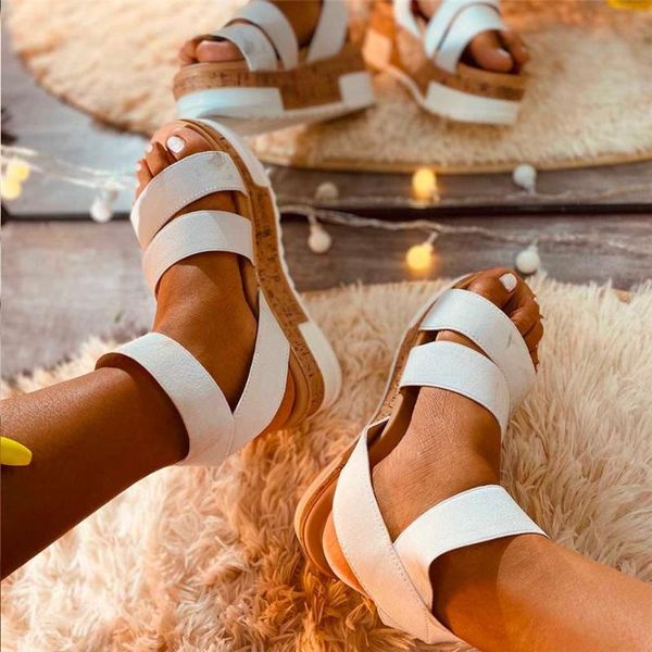 shoes woman platform fashion summer women's shoe round toe open-toed wedges casual solid elastic band retro sandals, Black
shoes woman platform fashion summer women's shoe round toe open-toed wedges casual solid elastic band retro sandals, Black