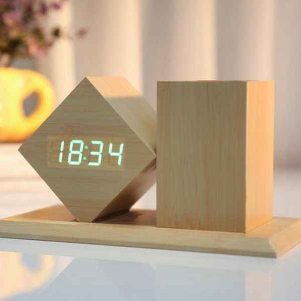 desk & table clocks fashion deskdigital wooden led alarm clock with sounds control temperature pen holder - random display color
desk & table clocks fashion deskdigital wooden led alarm clock with sounds control temperature pen holder - random display color