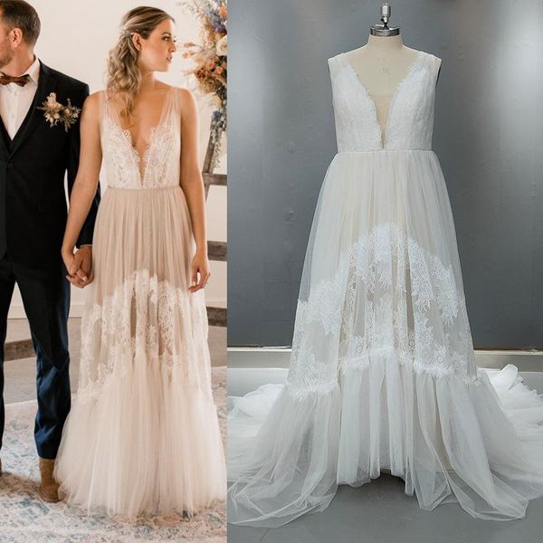 other wedding dresses country lace 2021 v neck plus size tulle long brides bridal gowns vestidos de novia, White
other wedding dresses country lace 2021 v neck plus size tulle long brides bridal gowns vestidos de novia, White