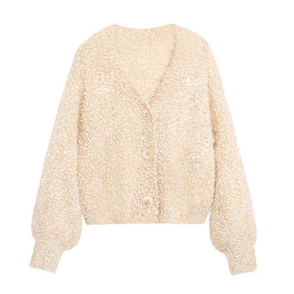 women single breasted button knitted loose sweater cardigans solid v neck beige brown black pink green m0268 210514, White
women single breasted button knitted loose sweater cardigans solid v neck beige brown black pink green m0268 210514, White