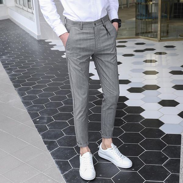 autumn suit pants men's striped exquisite delicate fabric nine point clothing business casual office cool suits & blazers, White;black
autumn suit pants men's striped exquisite delicate fabric nine point clothing business casual office cool suits & blazers, White;black