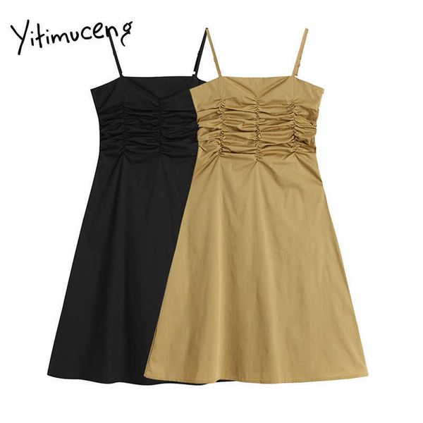 yitimuceng shirring dresses women summer strapless spaghetti strap a-line high waist solid clothes fashion dress 210601, Black;gray
yitimuceng shirring dresses women summer strapless spaghetti strap a-line high waist solid clothes fashion dress 210601, Black;gray