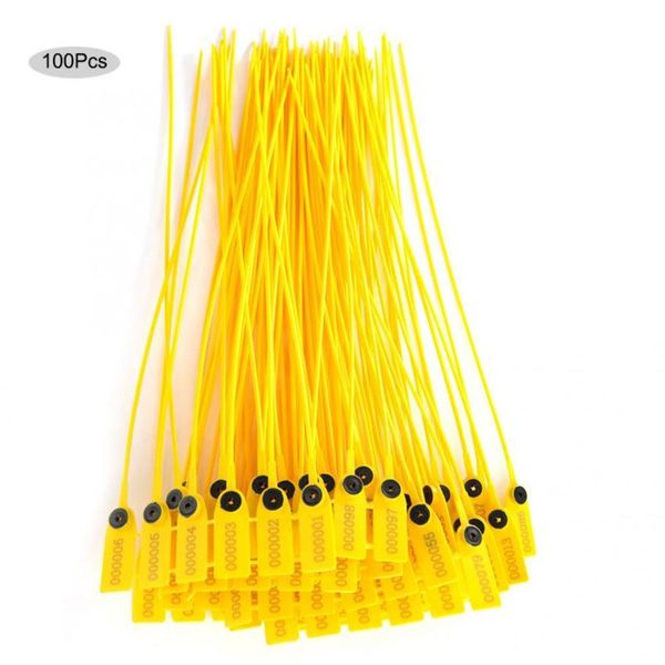 100pcs yellow plastic security seal 40cm label cable kitchen storage snack sealing bag clips handheld tool
100pcs yellow plastic security seal 40cm label cable kitchen storage snack sealing bag clips handheld tool