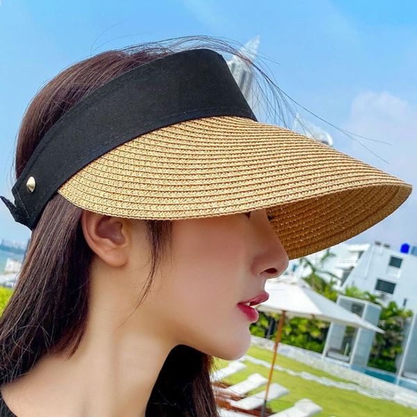 wide brim hats panama women straw hat empty women's summer sun protection outdoor sports fishing beach chapeau, Blue;gray
wide brim hats panama women straw hat empty women's summer sun protection outdoor sports fishing beach chapeau, Blue;gray