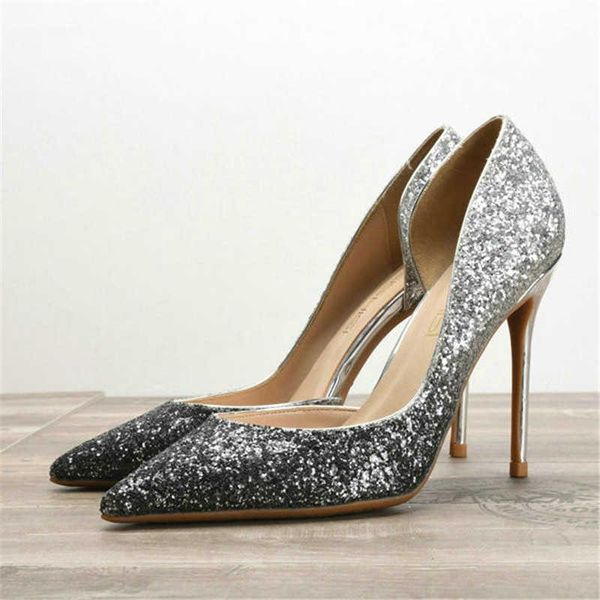 dress shoes luxury star models pumps gradient color wedding sequins pointed thin heel side empty high heels banquet women's, Black
dress shoes luxury star models pumps gradient color wedding sequins pointed thin heel side empty high heels banquet women's, Black