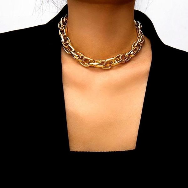 simple aluminum metal thick chain necklace for women choker gold silver colour exaggerated punk party 2021 jewelry chokers, Golden;silver
simple aluminum metal thick chain necklace for women choker gold silver colour exaggerated punk party 2021 jewelry chokers, Golden;silver