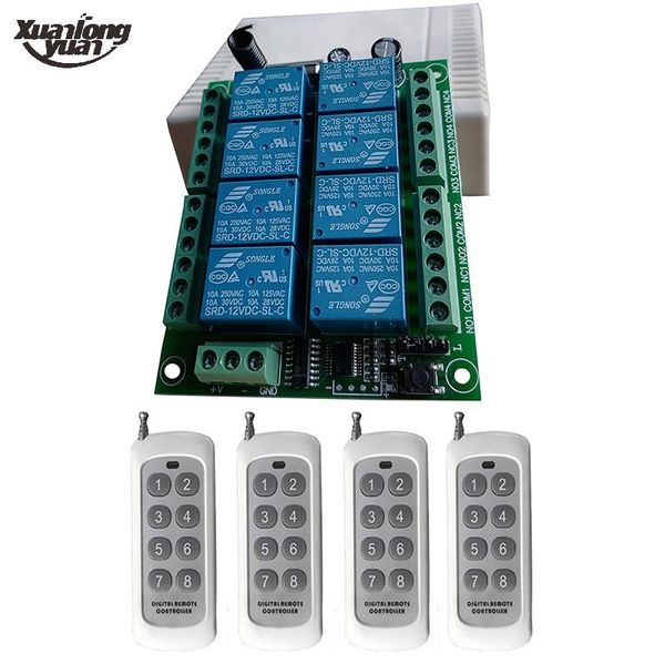 smart home control dc 12v 24v 8 ch channels 8ch rf wireless remote switch system receiver transmitter relay 315/433 mhz
smart home control dc 12v 24v 8 ch channels 8ch rf wireless remote switch system receiver transmitter relay 315/433 mhz