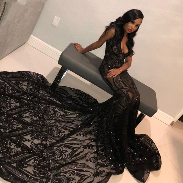 party dresses sparkly sequins black mermaid prom 2021 african girls long train graduation gowns gala dress, White;black
party dresses sparkly sequins black mermaid prom 2021 african girls long train graduation gowns gala dress, White;black