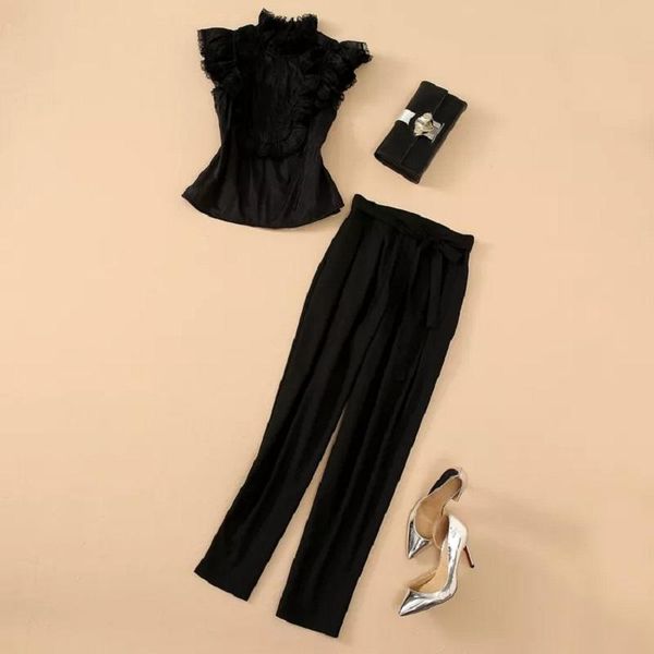 summer fashion pant sets women lace patchwork black +skinny leggings pants 2 pc runway women's two piece, White
summer fashion pant sets women lace patchwork black +skinny leggings pants 2 pc runway women's two piece, White
