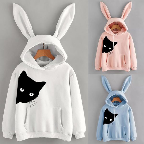 women's long sleeve ear hoodies sweatshirts black cat printed pullover blouse ladies casual sports hooded jumper &
women's long sleeve ear hoodies sweatshirts black cat printed pullover blouse ladies casual sports hooded jumper &