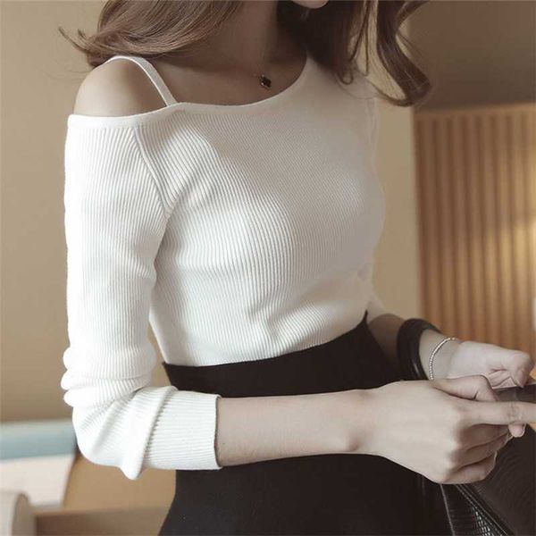 t shirt women long sleeve spring summer off shoulder crop s black red tshirt streetwear 210601, White
t shirt women long sleeve spring summer off shoulder crop s black red tshirt streetwear 210601, White