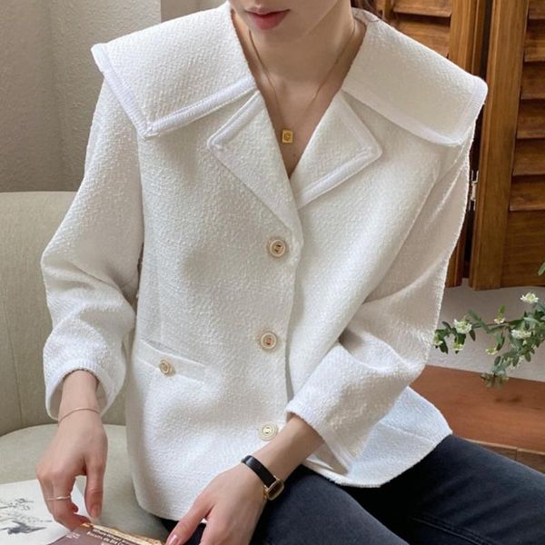 women's jackets korean women coat chic autumn french large lapel contrast single breasted loose long sleeve pocket tweed short, Black;brown
women's jackets korean women coat chic autumn french large lapel contrast single breasted loose long sleeve pocket tweed short, Black;brown