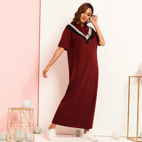 casual dresses summer women's 2021 red wine color contrast splicing o-neck short sleeves straight loose long hooded es wrzr, Black;gray
casual dresses summer women's 2021 red wine color contrast splicing o-neck short sleeves straight loose long hooded es wrzr, Black;gray