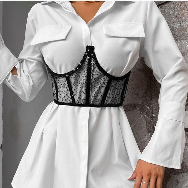 belts women's mesh sheer underbust corset sequin shiny see-through back hollow out tie up boned bustier waist cincher cummerbunds, Black;brown
belts women's mesh sheer underbust corset sequin shiny see-through back hollow out tie up boned bustier waist cincher cummerbunds, Black;brown