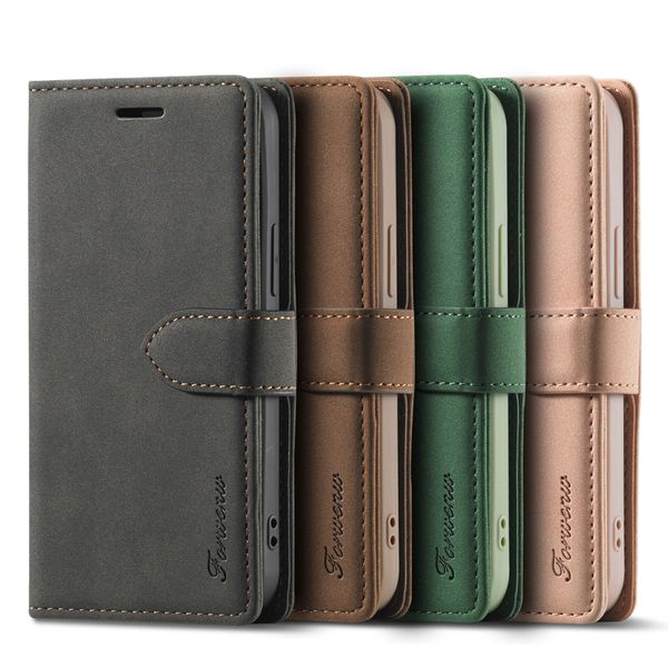 retro leather flip wallet cases for iphone 12 mini 11 pro max x xs xr 6 6s 8 7 plus card stand slots phone bag cover with magnetic button