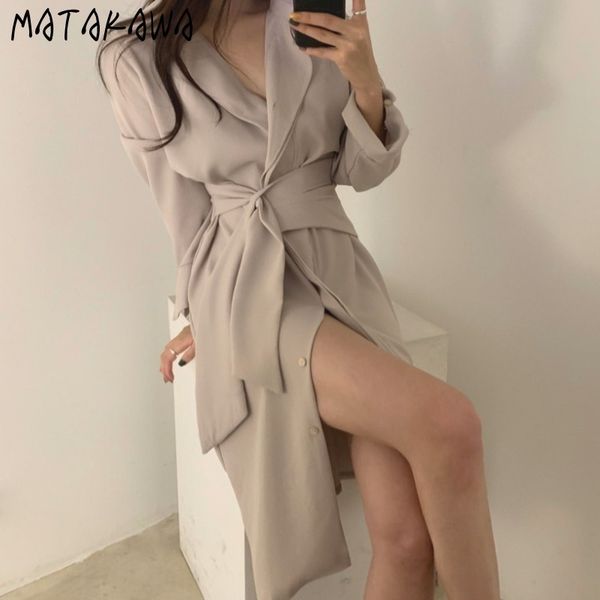 matakawa korea lapel shirt midi dresses autumn women dress french elegant lace-up waist slimming vestidos 210513, Black;gray
matakawa korea lapel shirt midi dresses autumn women dress french elegant lace-up waist slimming vestidos 210513, Black;gray