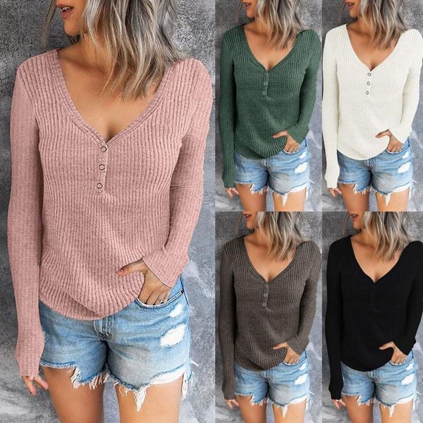 women's sweaters 2021 autumn women solid long sleeve button front rib-knit stretchable pull sweater korean femme jersey jumper pullover, White;black
women's sweaters 2021 autumn women solid long sleeve button front rib-knit stretchable pull sweater korean femme jersey jumper pullover, White;black