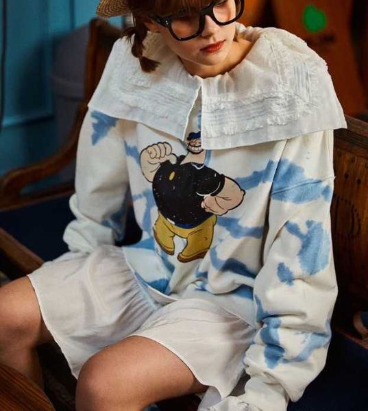 fashion fleece hoodies aimeewq korean spring loose large round neck cartoon printed long sleeve terry cotton sweater, Black
fashion fleece hoodies aimeewq korean spring loose large round neck cartoon printed long sleeve terry cotton sweater, Black
