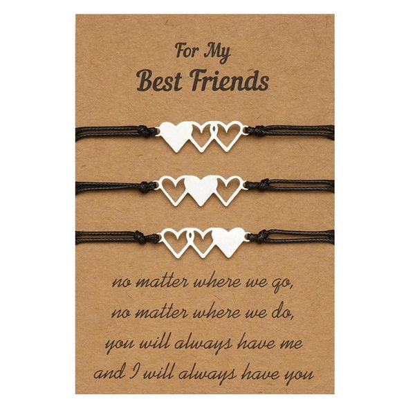 charm bracelets fashion 3pcs/set sisters triplets stainless steel anti allergy birthday gift unique heart shape jewelrys, Golden;silver
charm bracelets fashion 3pcs/set sisters triplets stainless steel anti allergy birthday gift unique heart shape jewelrys, Golden;silver