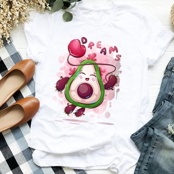cartoon avocado love trend womens office short sleeve tee clothes female graphic, White
cartoon avocado love trend womens office short sleeve tee clothes female graphic, White