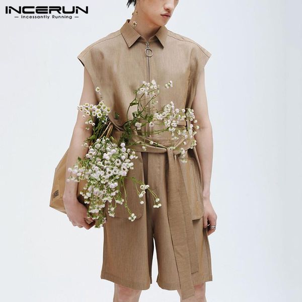 fashion men rompers sleeveless 2021 solid zipper lapel pockets overalls shorts chic personality jumpsuit streetwear men's, White;black
fashion men rompers sleeveless 2021 solid zipper lapel pockets overalls shorts chic personality jumpsuit streetwear men's, White;black