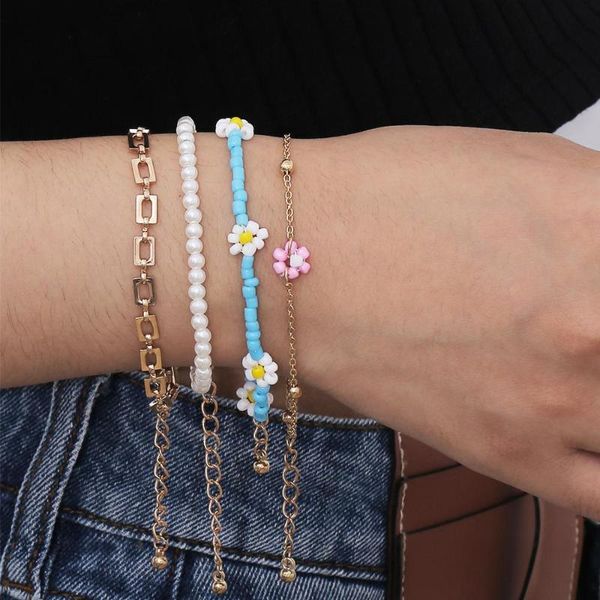 link, chain bohemia natural beads chains bracelets for women 4pcs/set gold color geometric link bangels bracelet sweet wrist jewelry, Black
link, chain bohemia natural beads chains bracelets for women 4pcs/set gold color geometric link bangels bracelet sweet wrist jewelry, Black