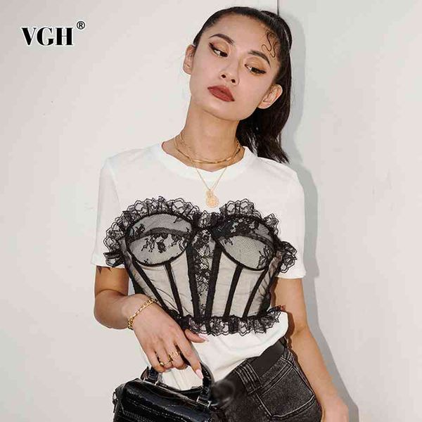 vgh patchwork casual t shirt for women o neck short sleeve lace slim white plus size female summer fashion new stylish 210421
vgh patchwork casual t shirt for women o neck short sleeve lace slim white plus size female summer fashion new stylish 210421