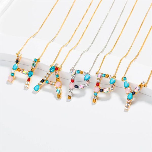 chains selling women jewelry accessories 26 english alphabet necklace simple inlaid color zircon pendant for, Silver
chains selling women jewelry accessories 26 english alphabet necklace simple inlaid color zircon pendant for, Silver